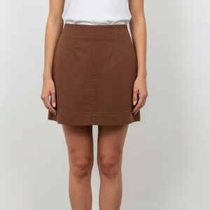 SPANX Stretch Brown Twill Mini Skirt size L